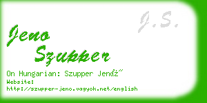 jeno szupper business card